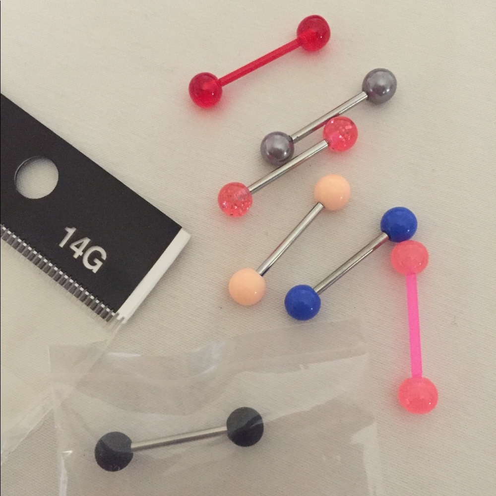 Assorted tongue rings
